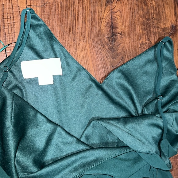 Size Small Birdy Grey A-line Forest Green Maxi Chiffon Dress - Picture 2 of 3